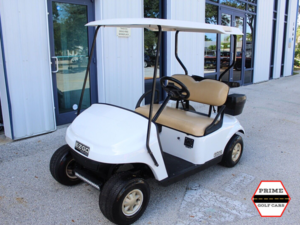 White EZGO 2 Passenger Golf Cart fort myers golf cart rental, street legal cart rental, florida golf cart