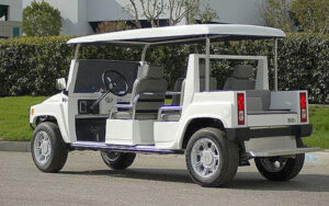 6 Passenger White Hummer Limo Golf Cart affordable golf cart rental, golf cart rental fort myers, golf cart gallery
