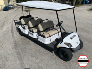 White Yamaha 8 Passenger Golf Cart fort myers golf cart rental, street legal cart rental, florida golf cart