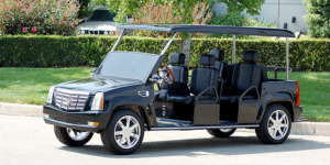 Black Escalade Limo Golf Cart affordable golf cart rental, golf cart rental fort myers, golf cart gallery
