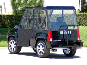 Black Escalade With Enclosure affordable golf cart rental, golf cart rental fort myers, golf cart gallery