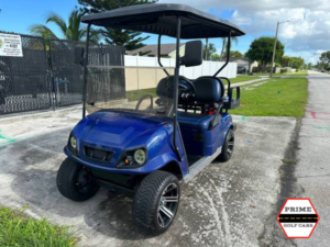 Blue EZGO 4 Passenger Golf Cart affordable golf cart rental, golf cart rental fort myers, golf cart gallery