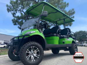 Light Green Elite EV 6 Passenger Lifted Golf Cart affordable golf cart rental, golf cart rental fort myers, golf cart gallery