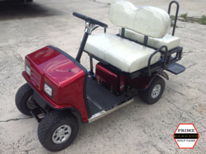 Maroon Cricket SX3 Mini Mobility Golf Cart affordable golf cart rental, golf cart rental fort myers, golf cart gallery