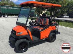 Orange Bintelli Beyond 4 Passenger Golf Cart affordable golf cart rental, golf cart rental fort myers, golf cart gallery