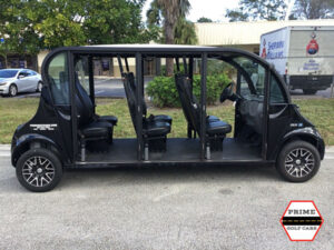 Polaris Gem 6 Passenger Black Golf Cart Rental Without Doors affordable golf cart rental, golf cart rental fort myers, golf cart gallery