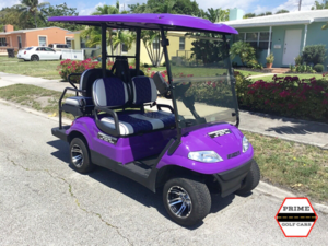 Purple Advanced EV 4 Passenger Golf Cart affordable golf cart rental, golf cart rental fort myers, golf cart gallery