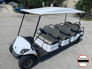 White 8 Passenger Yamaha Golf Cart affordable golf cart rental, golf cart rental fort myers, golf cart gallery