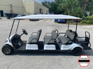 White 8 Passenger Yamaha Limo Golf Cart affordable golf cart rental, golf cart rental fort myers, golf cart gallery