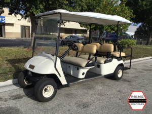 White EZGO 6 Passenger Golf Cart affordable golf cart rental, golf cart rental fort myers, golf cart gallery