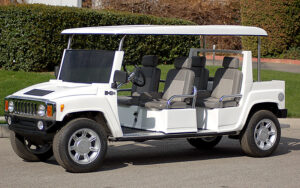White Hummer Limo Golf Cart affordable golf cart rental, golf cart rental fort myers, golf cart gallery