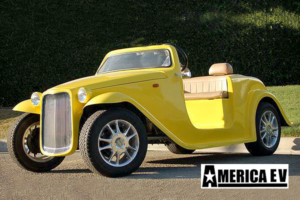 Yellow America EV California Roadster 4 Passenger Golf Cart affordable golf cart rental, golf cart rental fort myers, golf cart gallery