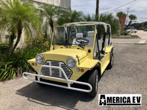 Yellow Mokee 4 Passenger Golf Cart affordable golf cart rental, golf cart rental fort myers, golf cart gallery